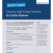 Country High School Hostels Ex Gratia Scheme Application Form